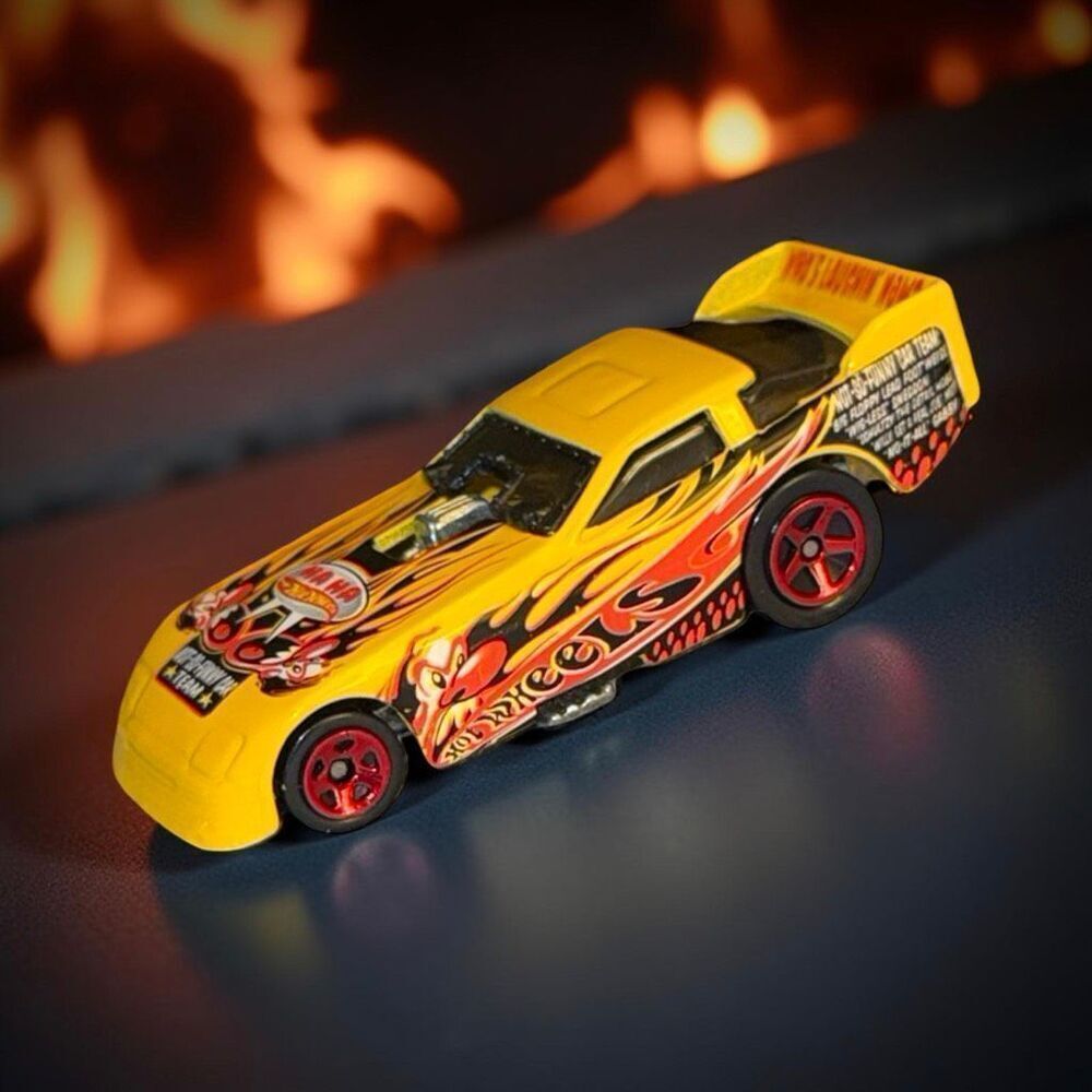 Vintage 1977 Hot Wheels Not So Funny Car Team Funny Yellow Heavy Die Cast Car